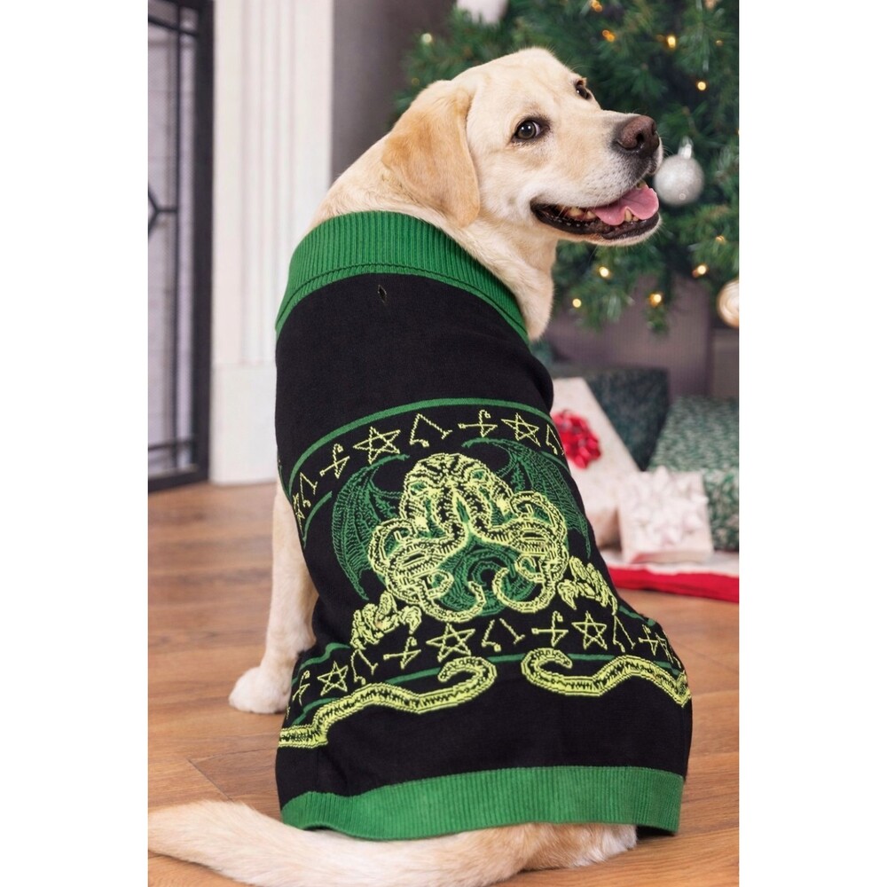 Cthulu Dog Ugly Christmas Sweater New NWT Funny Excellent Xmas Noel Horror Sz M